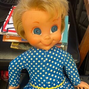 Blue Polka Dot Dress Doll